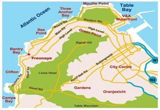 mapa da baía de bantry Cidade do Cabo