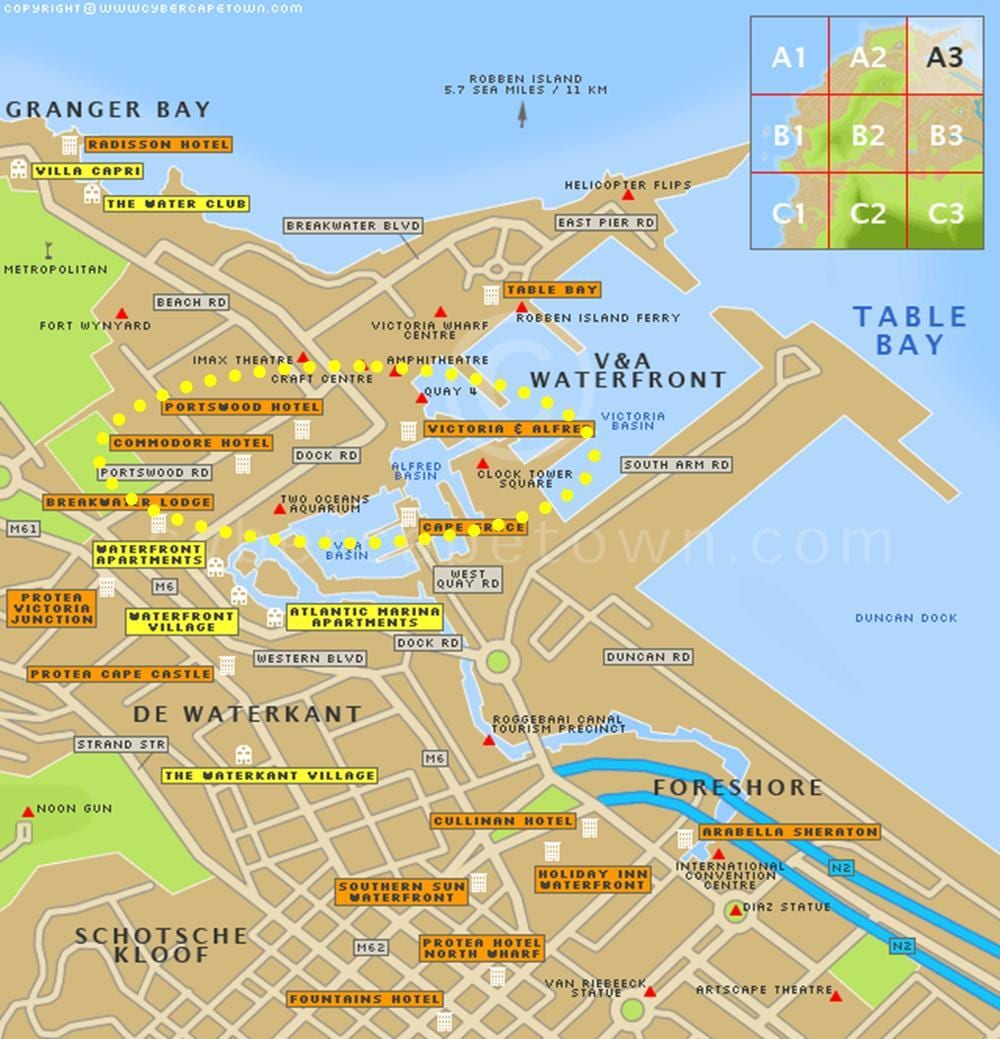 v&a Cidade do Cabo beira mapa