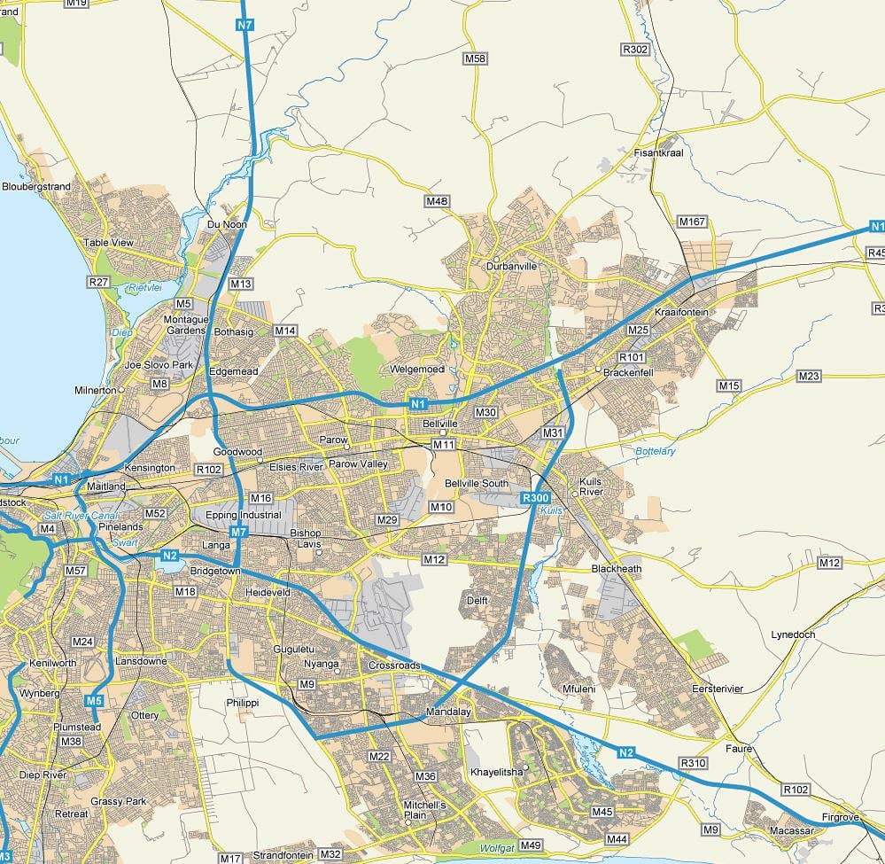 bellville Cidade do Cabo mapa