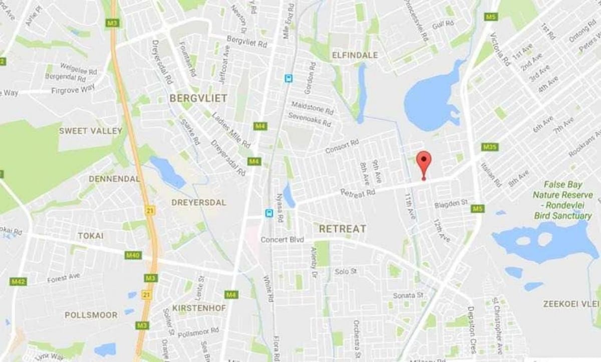 mapa de bergvliet Cidade do Cabo