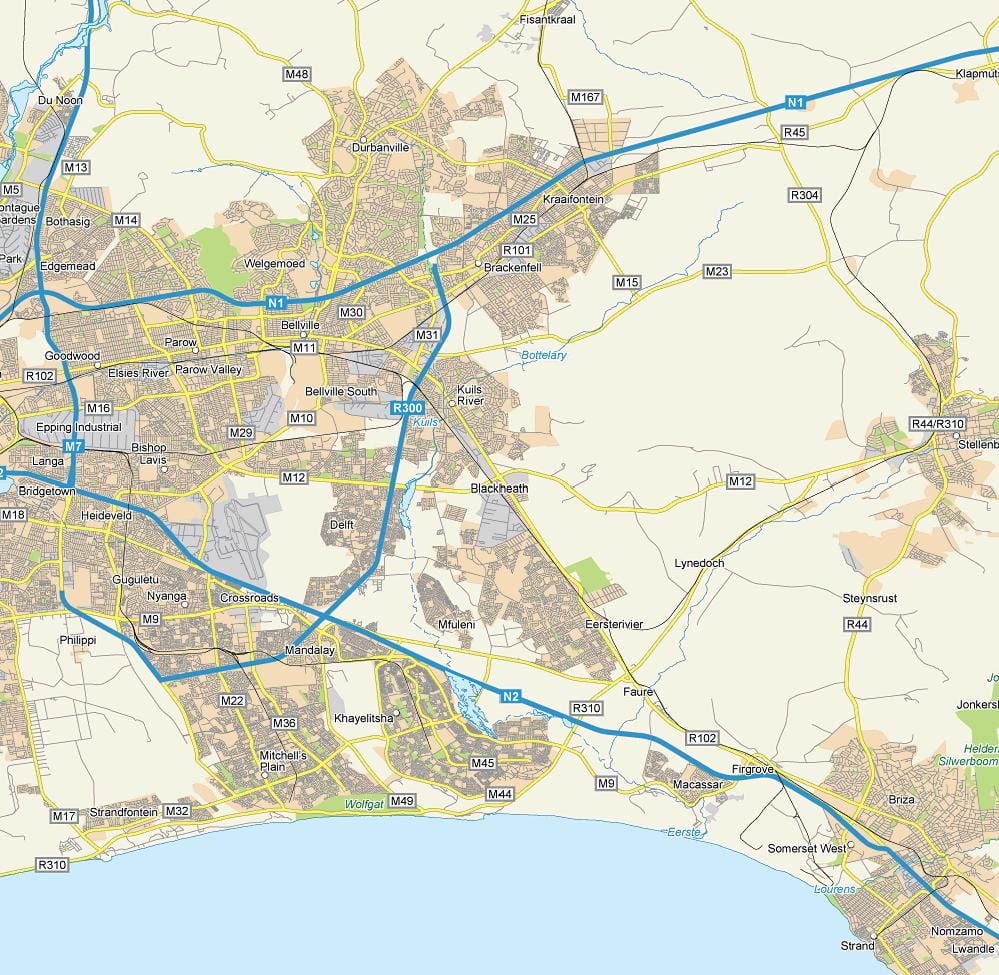 mapa de blackheath Cidade do Cabo