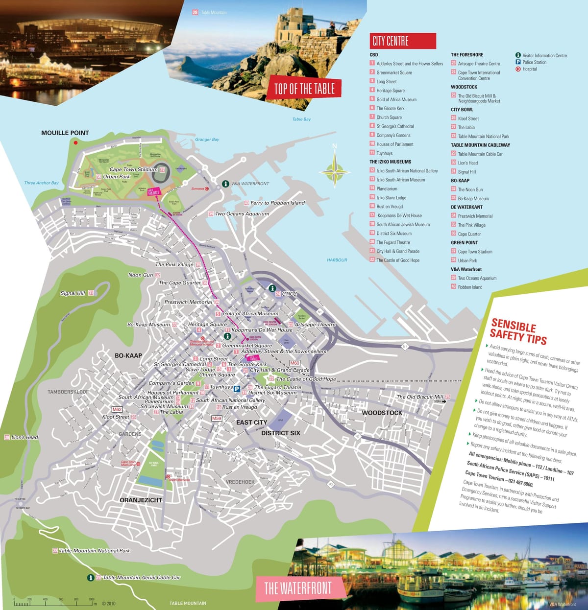 Cidade do cabo atraccións turísticas mapa