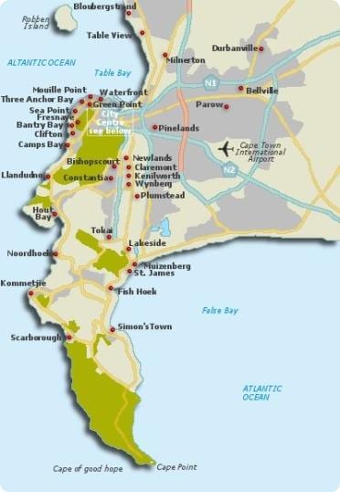 Cidade do cabo barrios mapa
