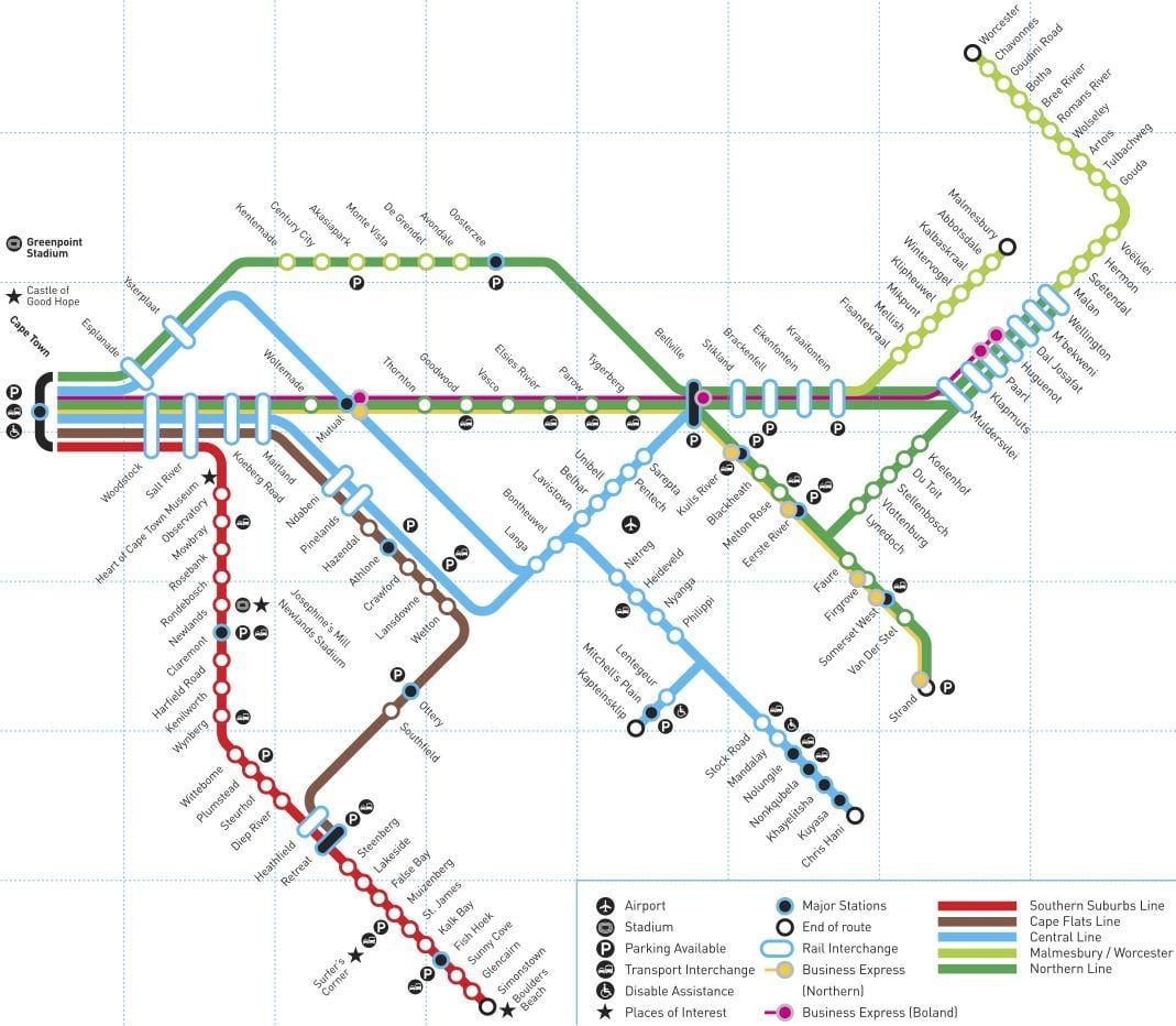 Cidade do cabo estación mapa
