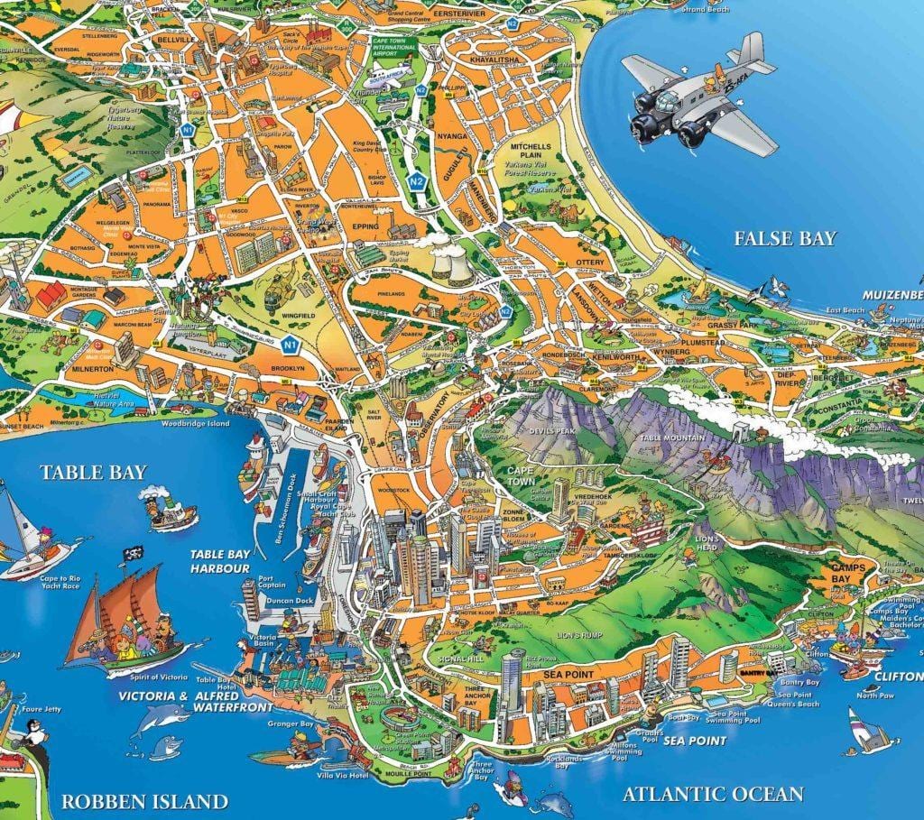 mapa de Cidade do Cabo porto