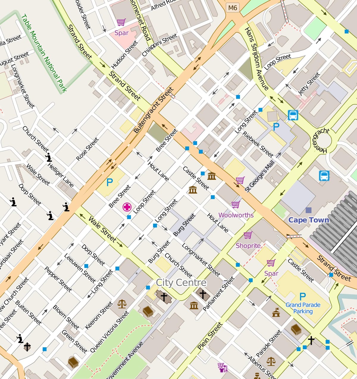 mapa do circuíto de rúa, Cidade do Cabo
