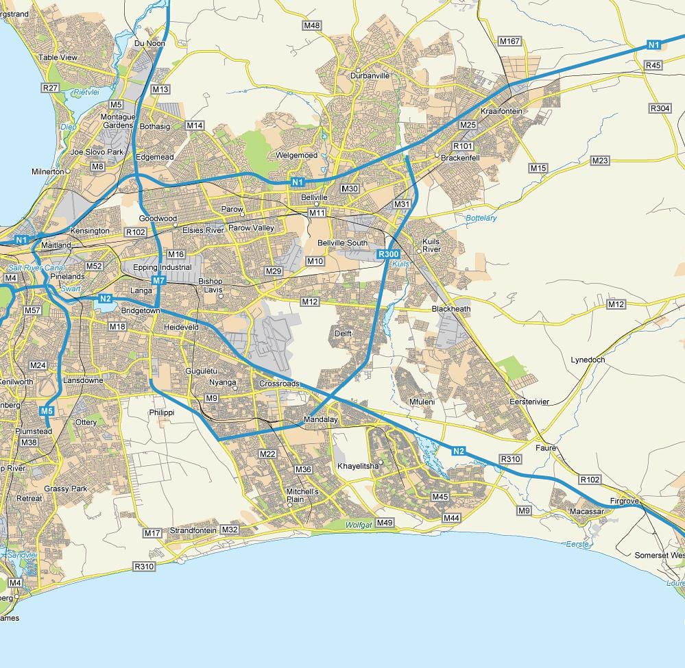 mapa de delft Cidade do Cabo