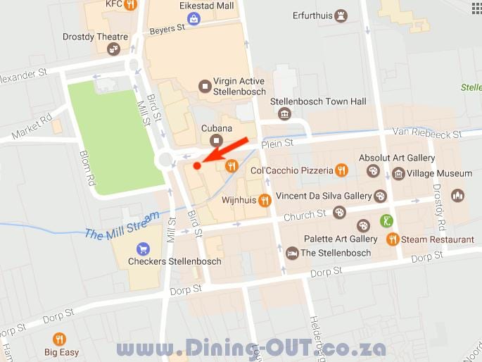 mapa de dorp rúa Cidade do Cabo