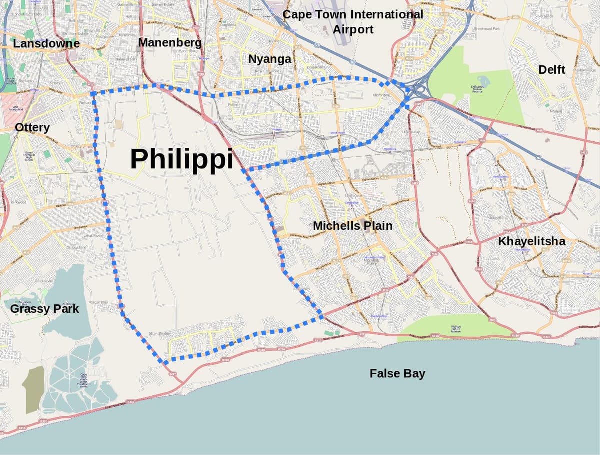 mapa de filipos Cidade do Cabo