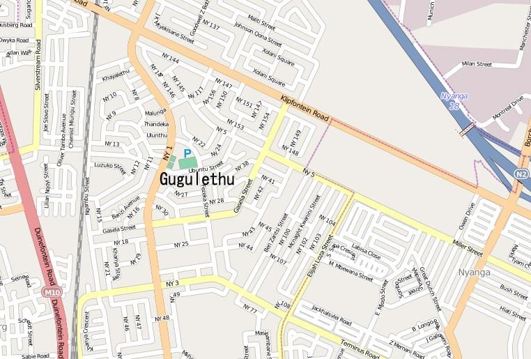 mapa de gugulethu Cidade do Cabo
