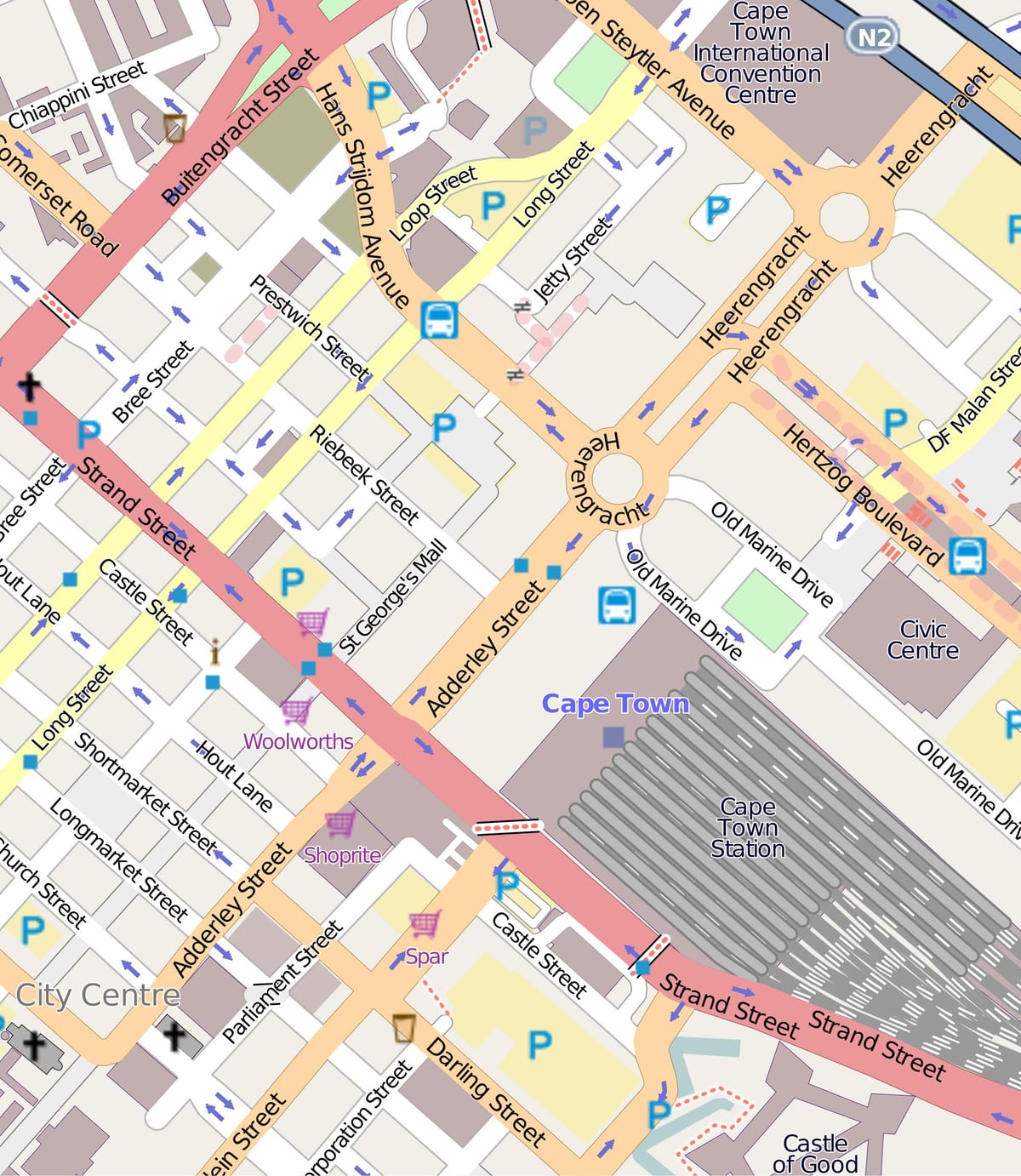 mapa de heerengracht rúa Cidade do Cabo