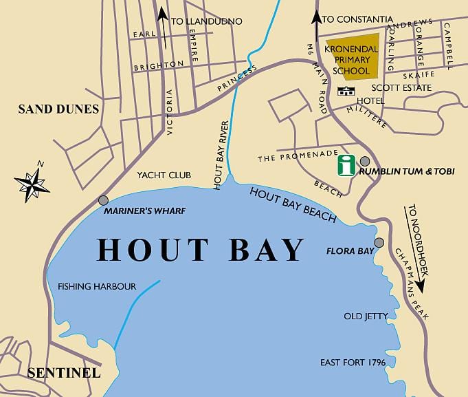 mapa de hout bay mapa Cidade do Cabo