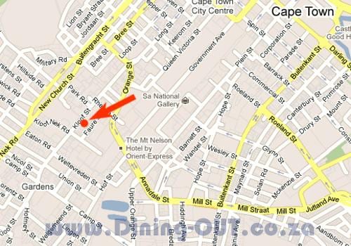 mapa de kloof rúa Cidade do Cabo