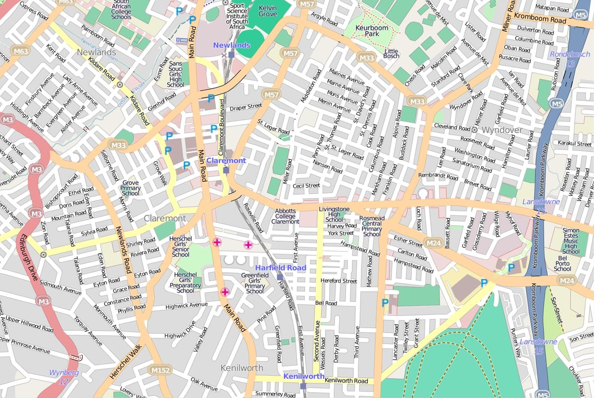 mapa de lansdowne Cidade do Cabo