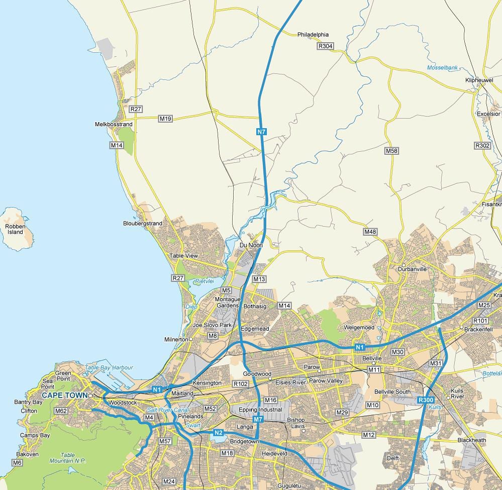 mapa de dunoon Cidade do Cabo