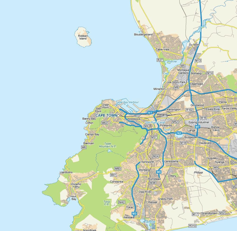 Cidade do cabo centro mapa