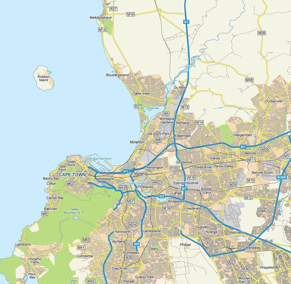 milnerton Cidade do Cabo mapa