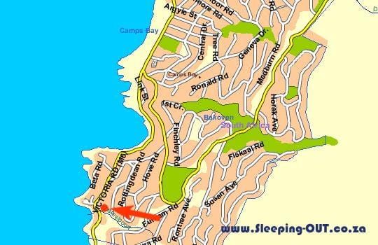 mapa do océano vista Cidade do Cabo