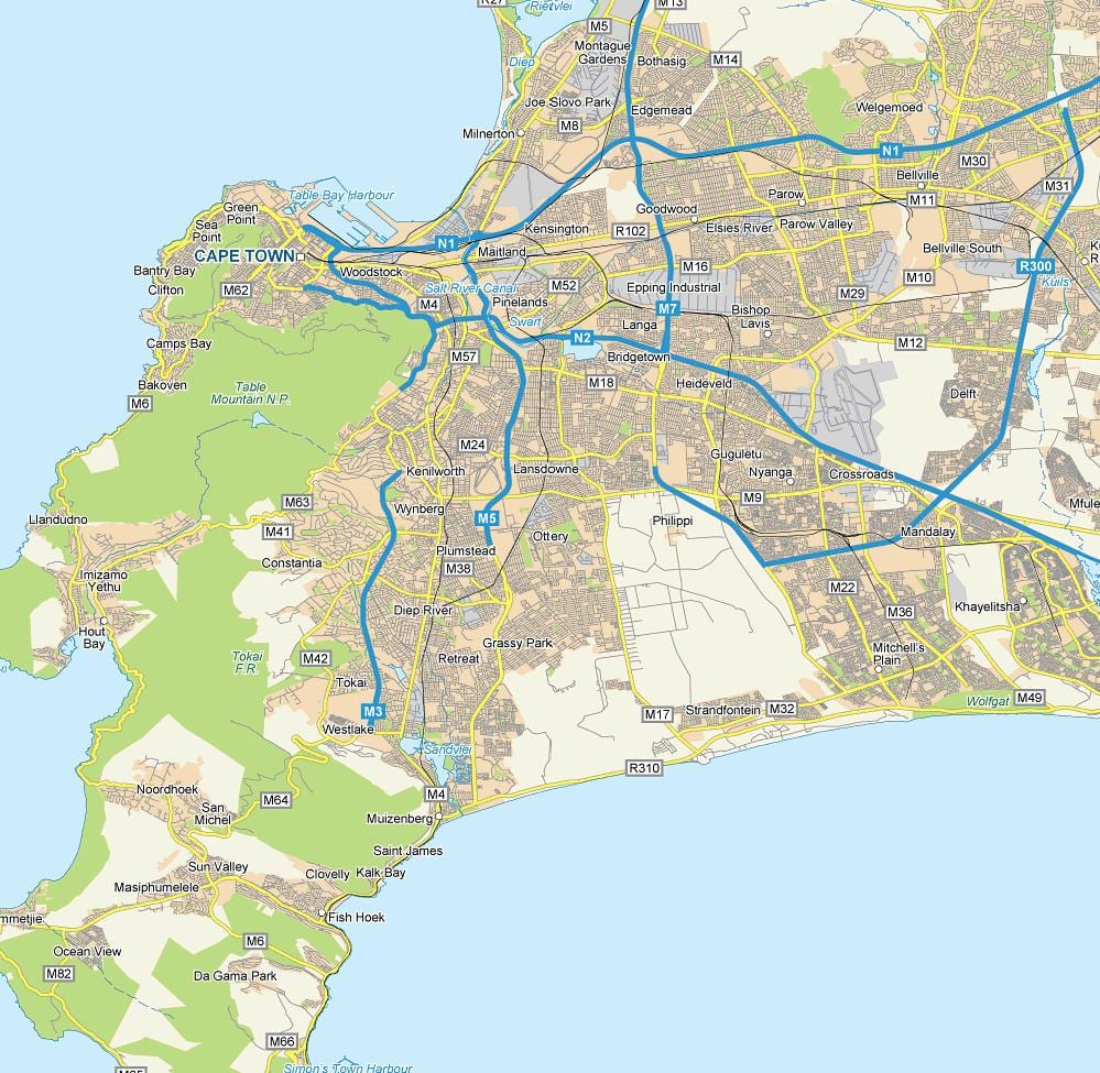 mapa de ottery Cidade do Cabo 
