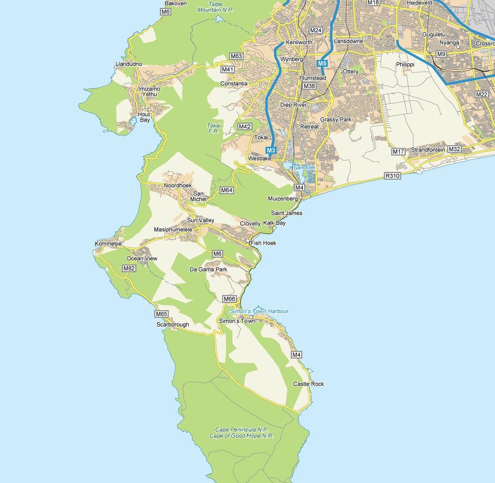 mapa de peixe hoek África do Sur