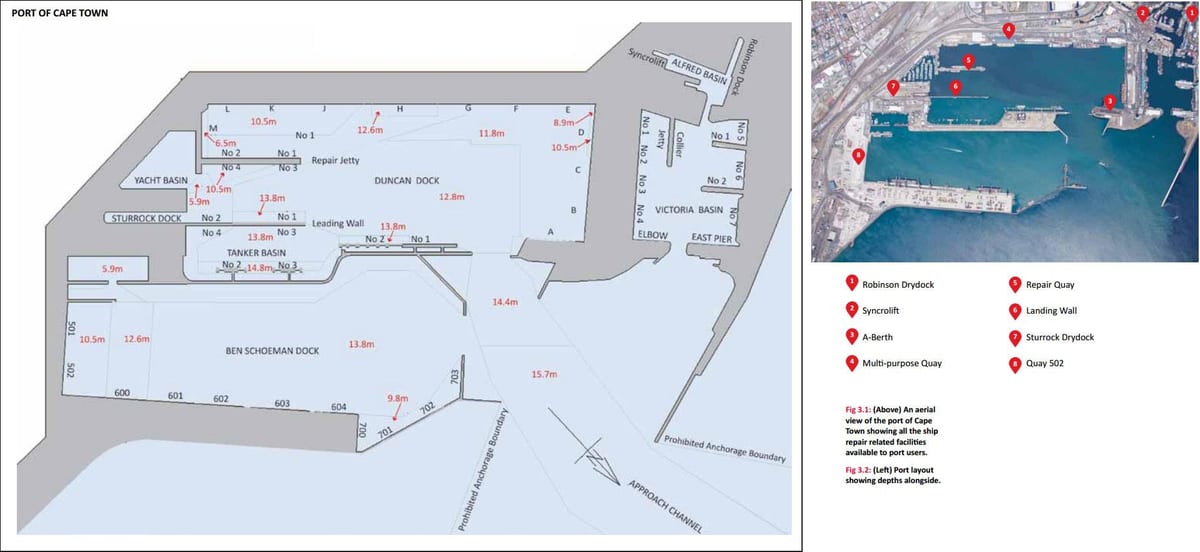mapa de porto da Cidade do Cabo