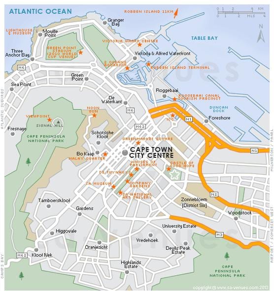 mapa do século cidade Cidade do Cabo