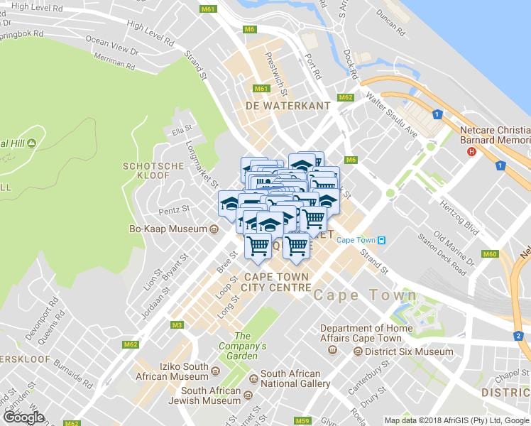 mapa de shortmarket rúa Cidade do Cabo