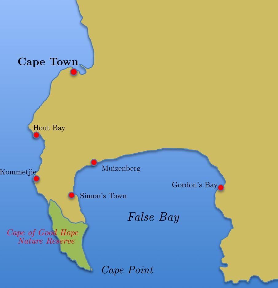 mapa de simon cidade África do Sur