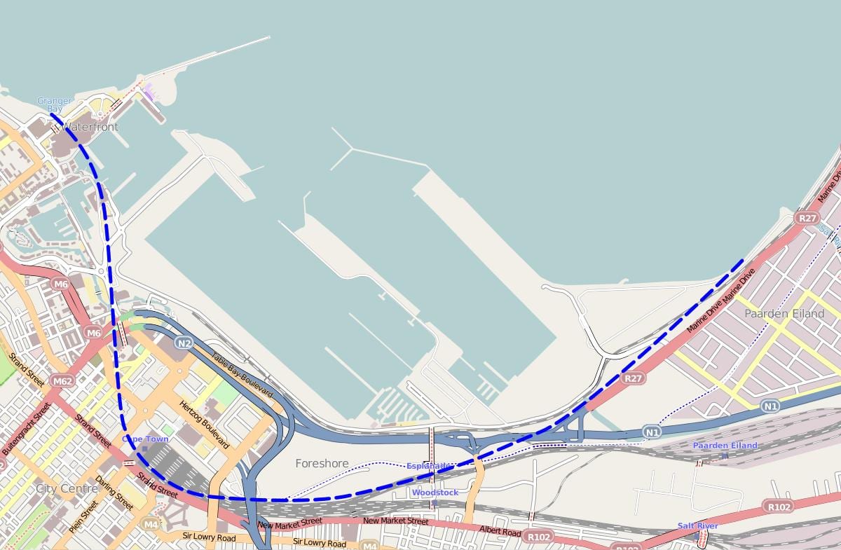 mapa da cadea de rúa, Cidade do Cabo