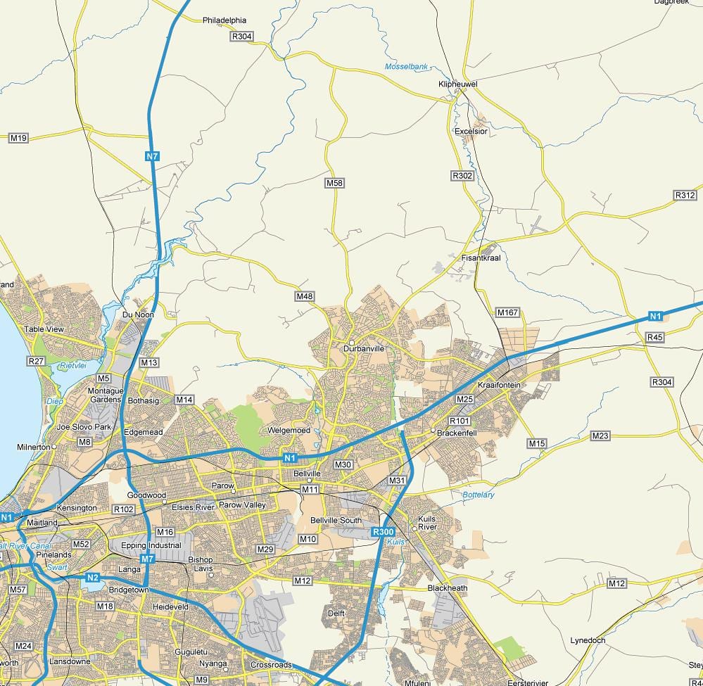mapa de uitzicht durbanville