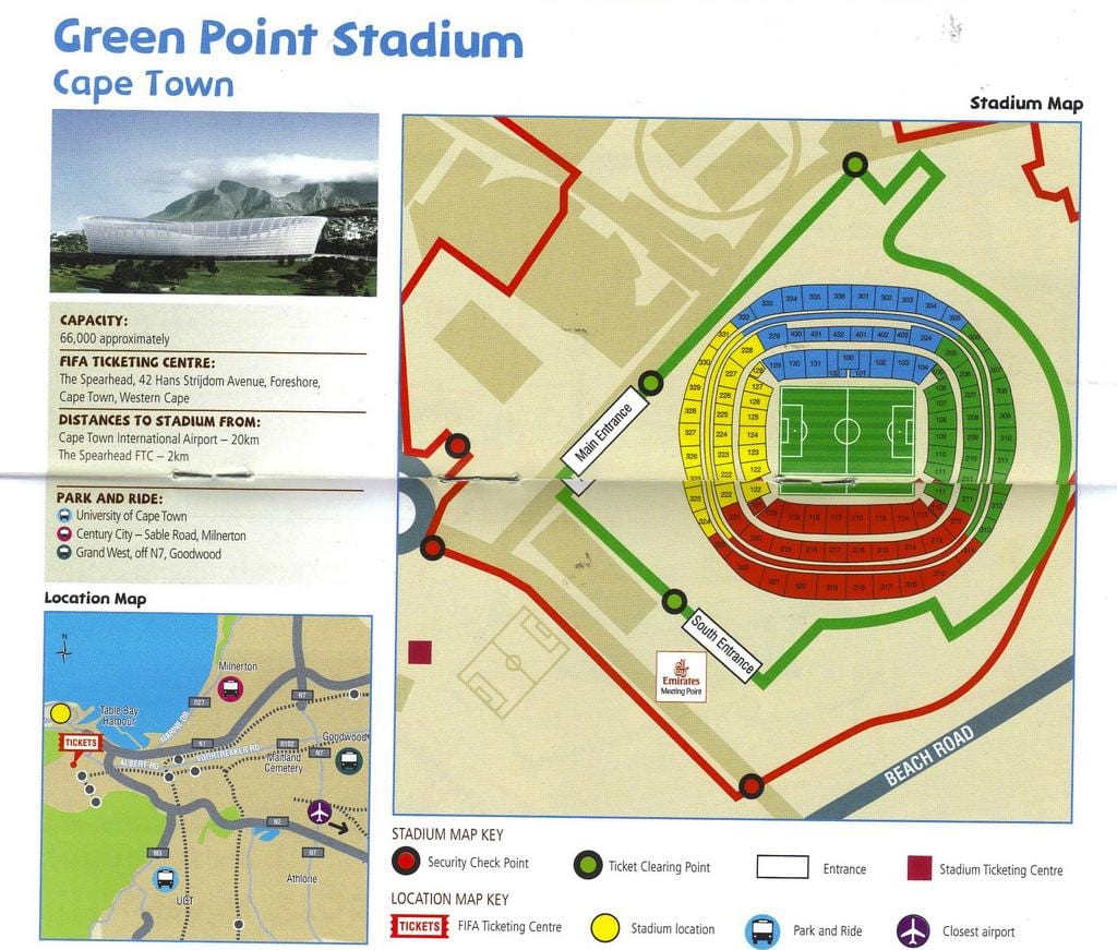 mapa de verde punto estadio de aparcamento