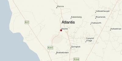 Mapa de atlantis Cidade do Cabo 