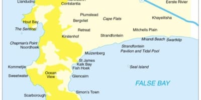 Cidade do cabo península mapa