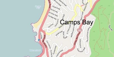 Mapa de camps bay Cidade do Cabo