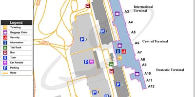 Cidade do cabo aeroporto internacional mapa