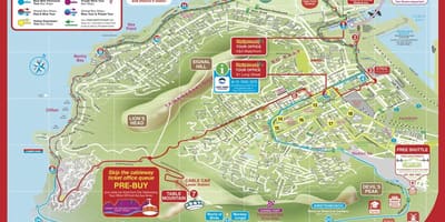 Mapa de Cidade do Cabo cidade hop on hop off autobús turístico