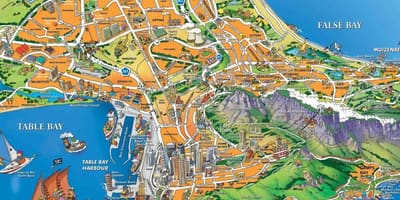Mapa turístico da Cidade do Cabo