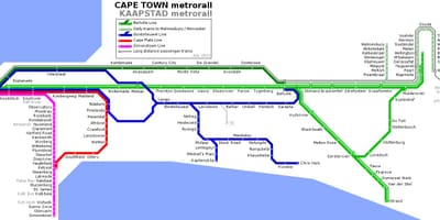 Mapa de Cidade do Cabo metro