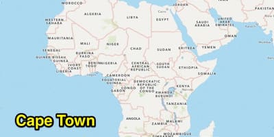 Cidade do cabo localización no mapa do mundo