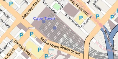 Mapa do cuartel de rúa, Cidade do Cabo