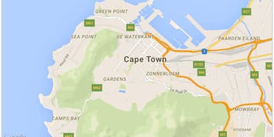 Mapa de waterkant Cidade do Cabo