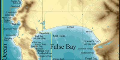 Mapa de false bay Cidade do Cabo