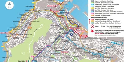 Mapa de frecha de ouro ruta de autobús