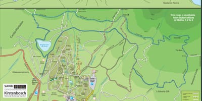 Kirstenbosch xardíns botánicos mapa