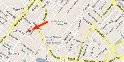 Mapa de kloof rúa Cidade do Cabo