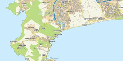 Mapa de muizenberg Cidade do Cabo