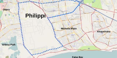 Mapa de nyanga Cidade do Cabo