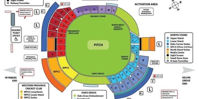 Mapa de newlands campo de cricket