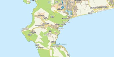 Mapa de peixe hoek África do Sur