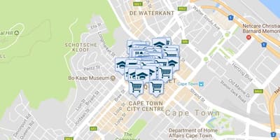 Mapa de shortmarket rúa Cidade do Cabo